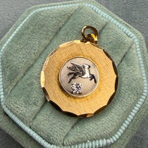 VINTAGE MOBILGAS PEGASUS Charm Pendant 1/20 12k Gold